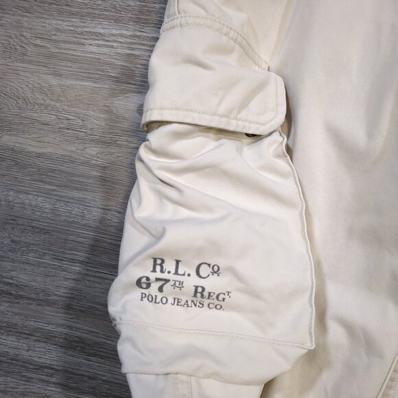Polo Jeans Co Ralph Lauren Men's 32x32 White Cargo Pants 67th Reg Military Y2K - Picture 5 of 15